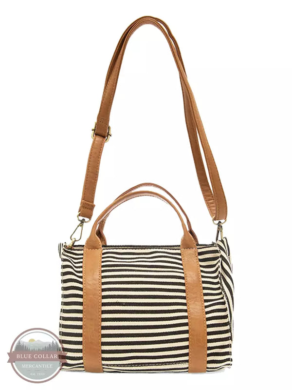 Joy Susan L8169 Gwen Medium Canvas Tote Black & White Strap View