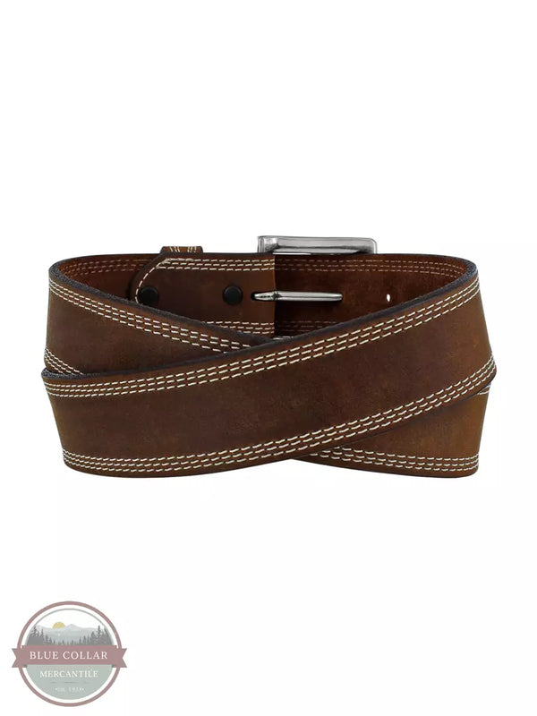 Justin C13909 Overtime Brown Triple Stitch Classic Western Belt Back View