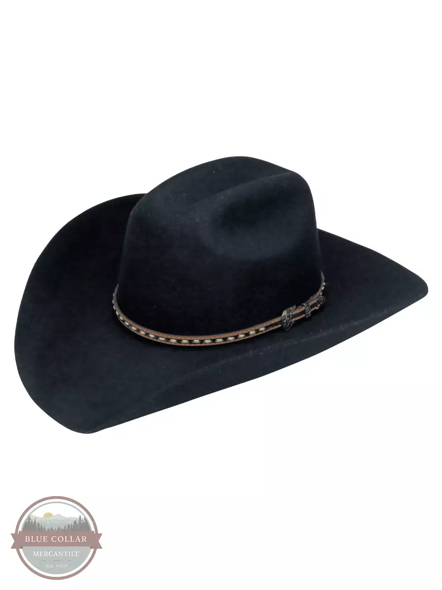 Master Hatters M37881C1A Killen 3X Black Wool Hat Front View