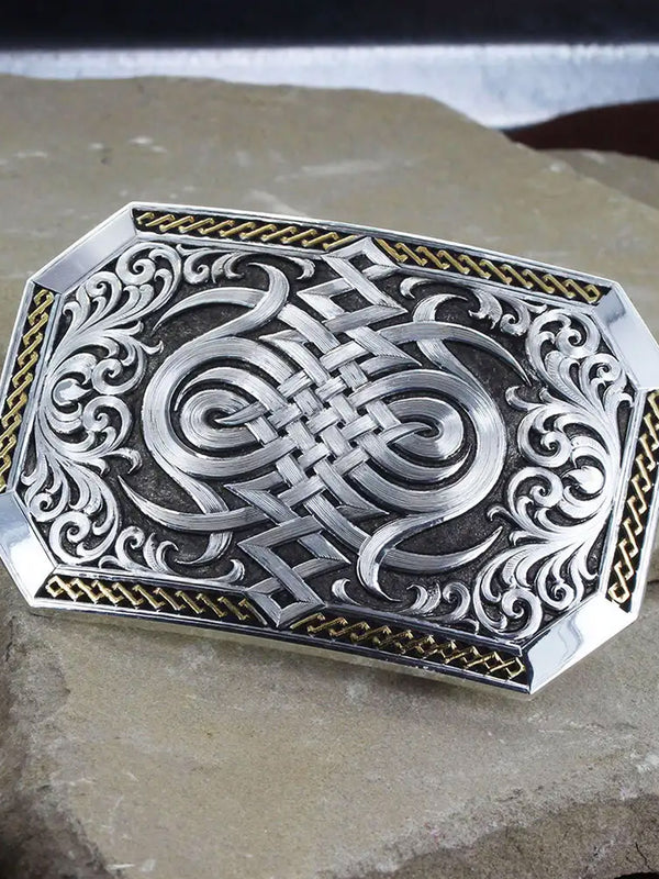Montana Silversmith 33210RTG Two Tone Celtic and Bars Buckle Front Life View