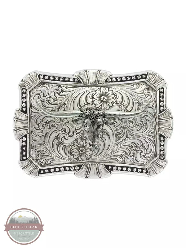 Montana Silversmiths 22718RTS-767 Antiqued Trailblazer Longhorn Buckle Front View