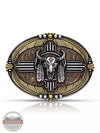 Montana Silversmiths A814T Tri-Color Southwestern Attitude Buckle Front View