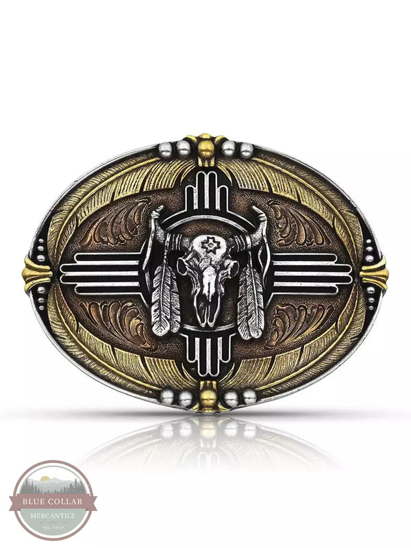 Montana Silversmiths A814T Tri-Color Southwestern Attitude Buckle Front View