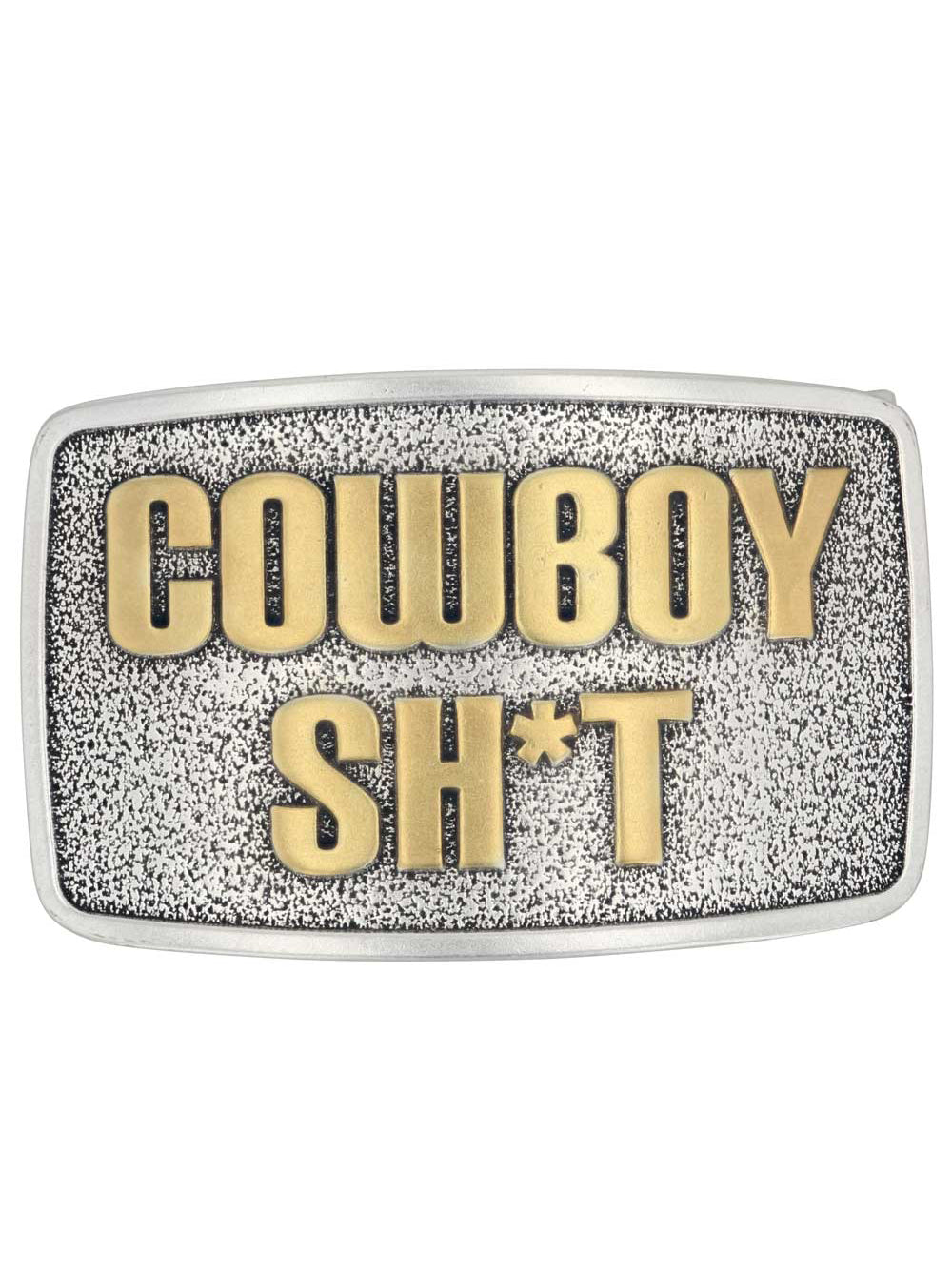 Montana Silversmiths A923CST Cowboy Sh*t Rectangular Attitude Buckle Front View
