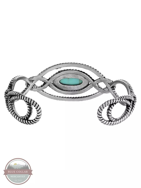 Montana Silversmiths BC5468 Bowline Knot Turquoise Cuff Bracelet Back View