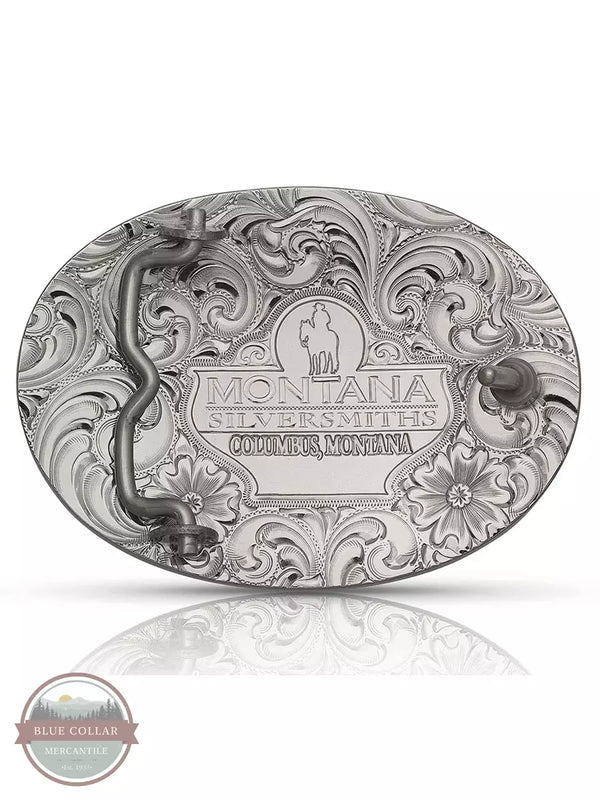 Montana Silversmiths G1840-855 Classic Cowboy Belt Buckle with Triple Crosses Back View