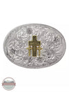 Montana Silversmiths G1840-855 Classic Cowboy Belt Buckle with Triple Crosses Front View