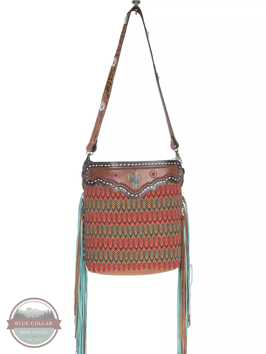 Myra Bag S-4351 Accenting Hues Hand Tooled Bag Back View