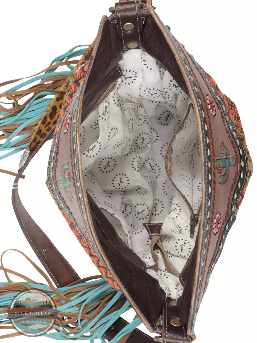 Myra Bag S-4351 Accenting Hues Hand Tooled Bag Inside View