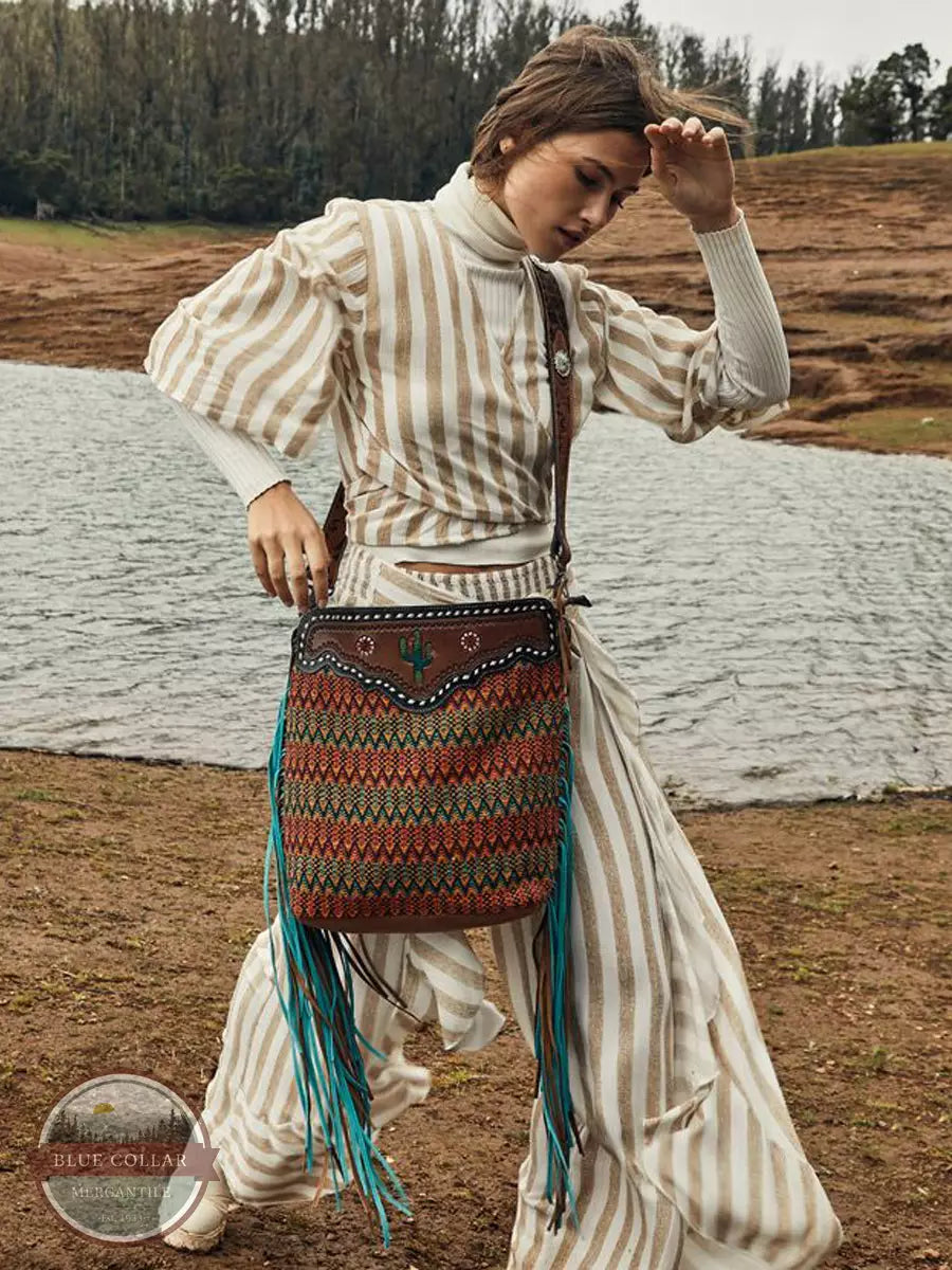Myra Bag S-4351 Accenting Hues Hand Tooled Bag Life View