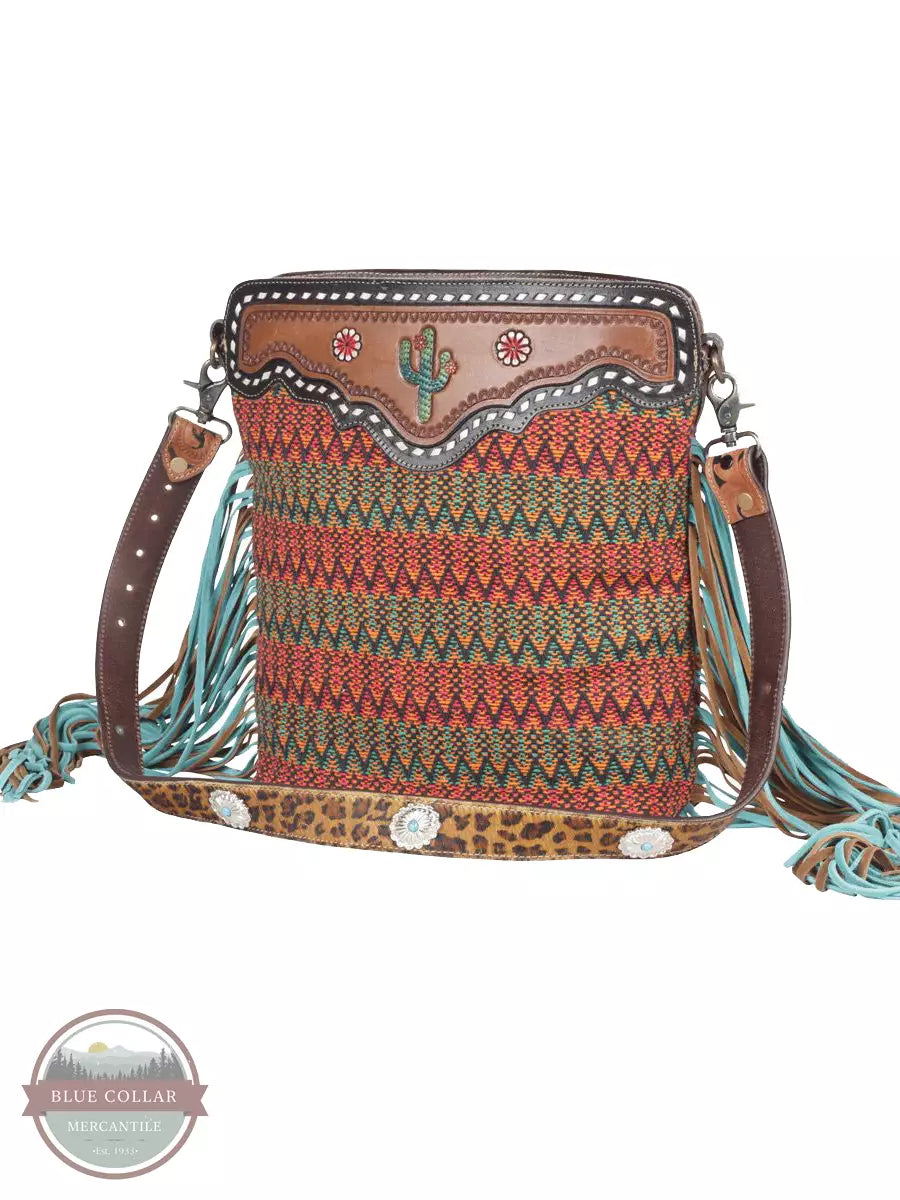 Myra Bag S-4351 Accenting Hues Hand Tooled Bag Front View