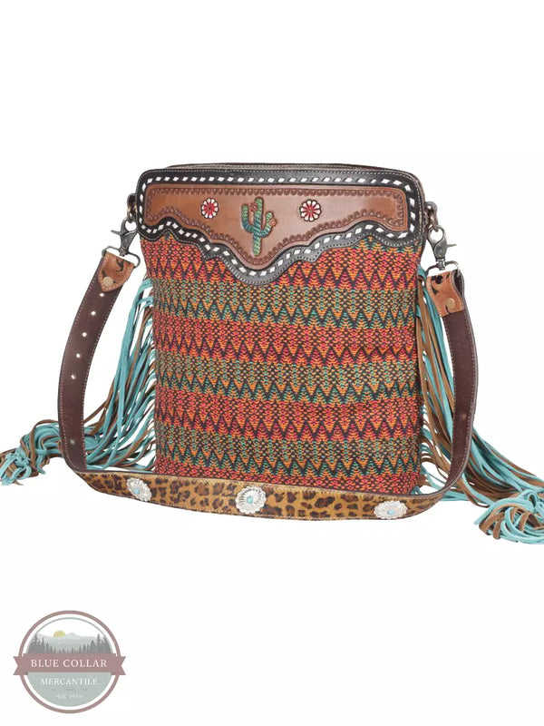 Myra Bag S-4351 Accenting Hues Hand Tooled Bag Front View