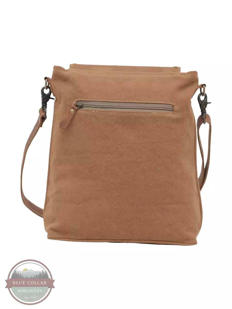 Myra Bag S-5740 Peanut Brown Messenger Bag Back View