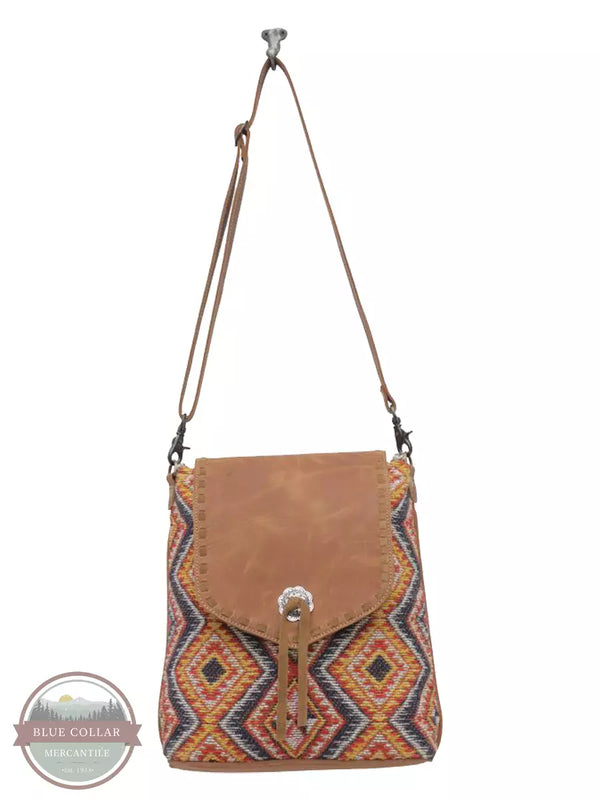 Myra Bag S-5740 Peanut Brown Messenger Bag Front View