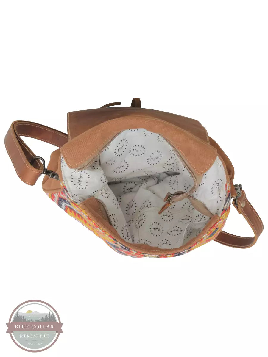 Myra Bag S-5740 Peanut Brown Messenger Bag Inside View