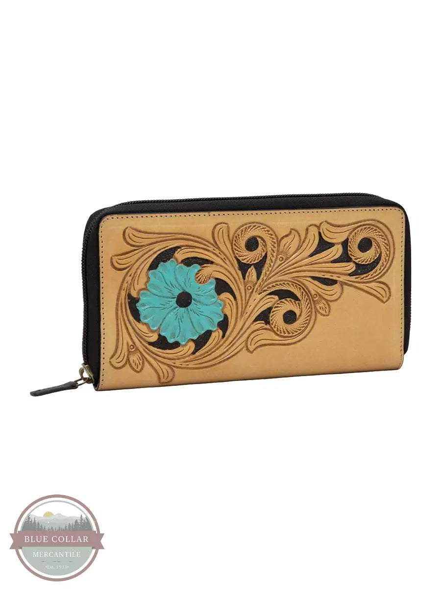 Myra Bag S-5880 Blue Bloom Wallet Profile View