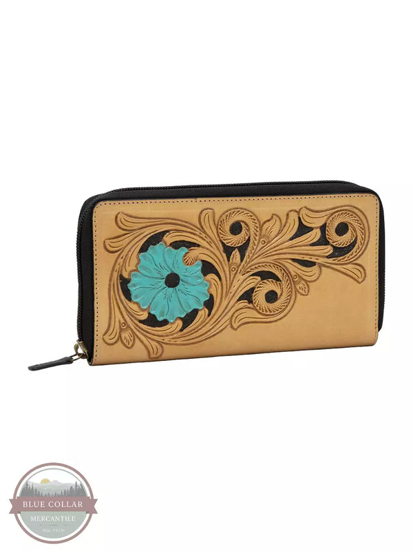 Myra Bag S-5880 Blue Bloom Wallet Profile View