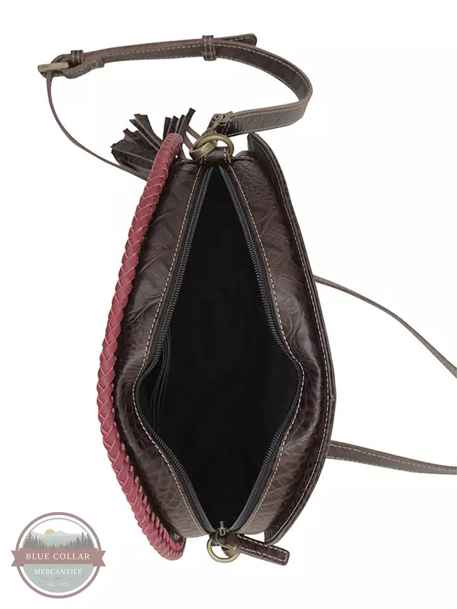 Myra Bag S-6536 Coffee Eye Round Shoulder Bag Inside View