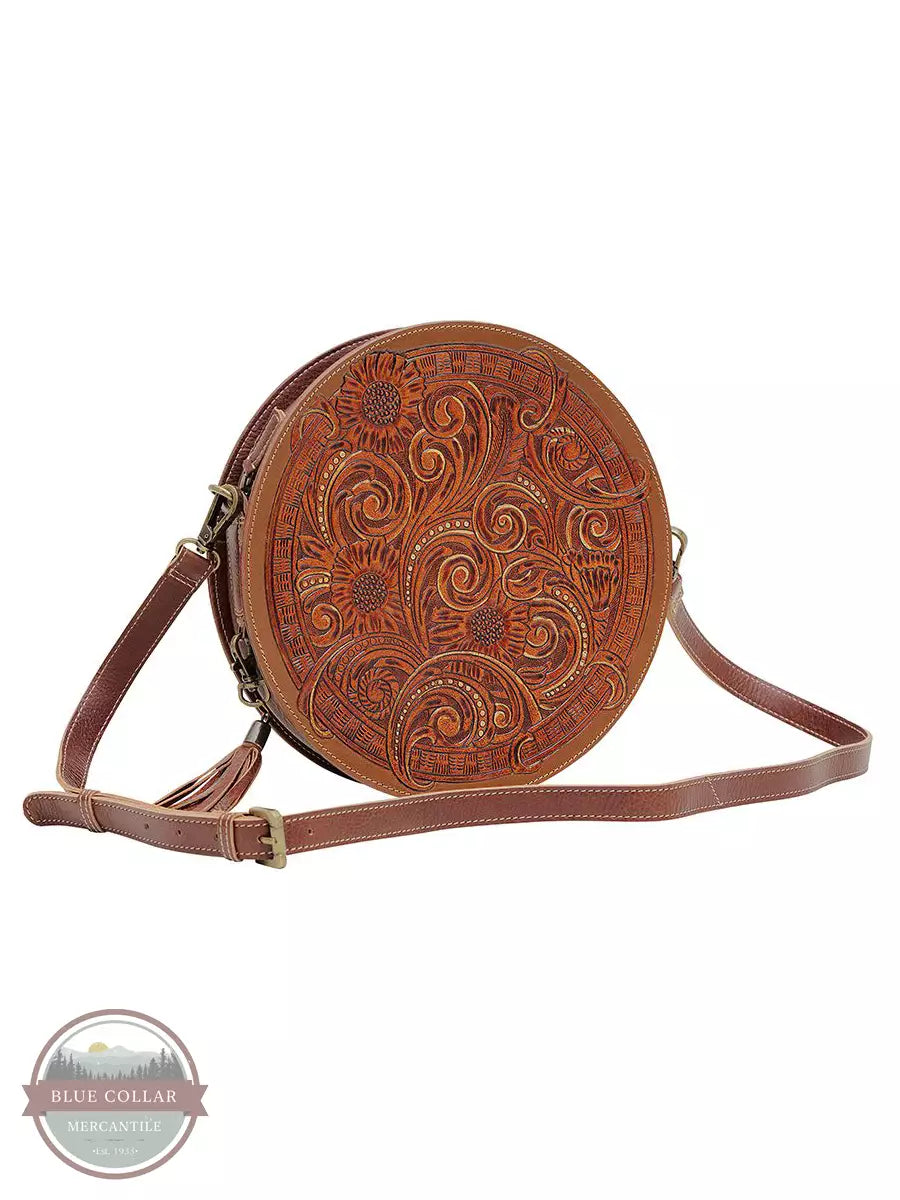 Myra Bag S-6539 Crismson Orchid Round Shoulder Bag Front View