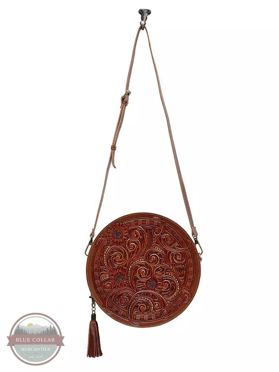 Myra Bag S-6539 Crismson Orchid Round Shoulder Bag Hanging View