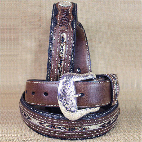 Nocona N2475701 Fabric Inset Center and Conchos Belt