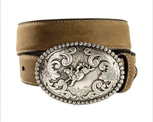Nocona N4421844 Brown Belt with Bullrider Buckle