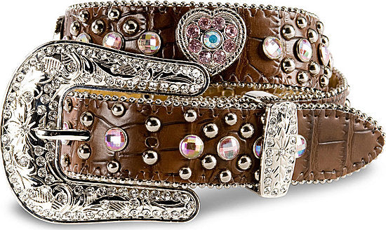 Nocona N4425202 Girls Pink Hearts Belt