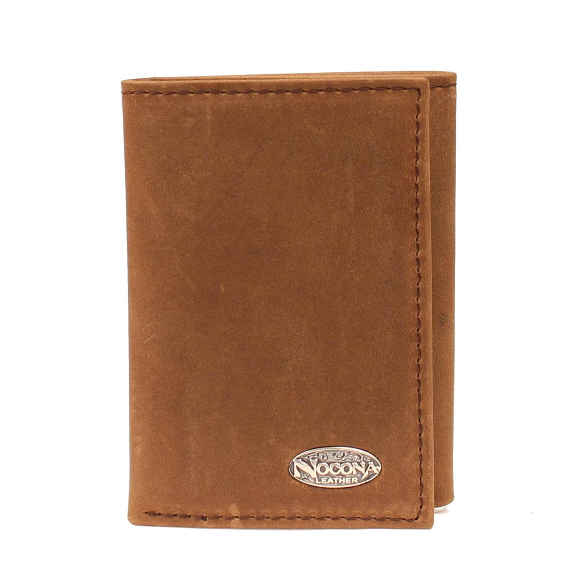 N5480444 Smooth Leather Tri-fold Wallet Brown Distressed