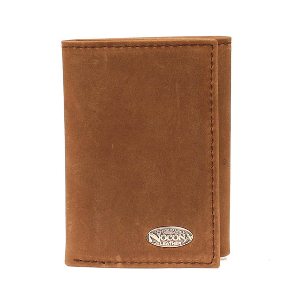 N5480444 Smooth Leather Tri-fold Wallet Brown Distressed