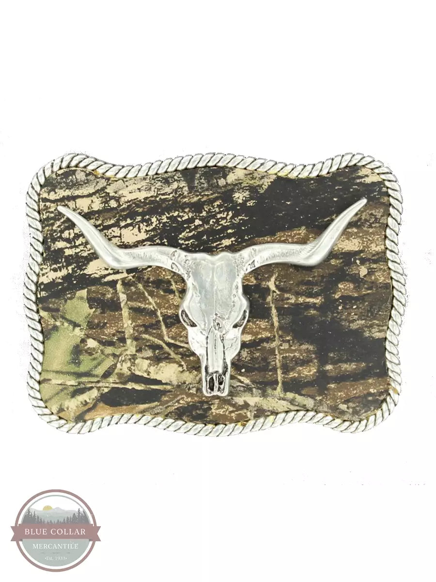Nocona 37964 Mossy Oak Skull Buckle Front View