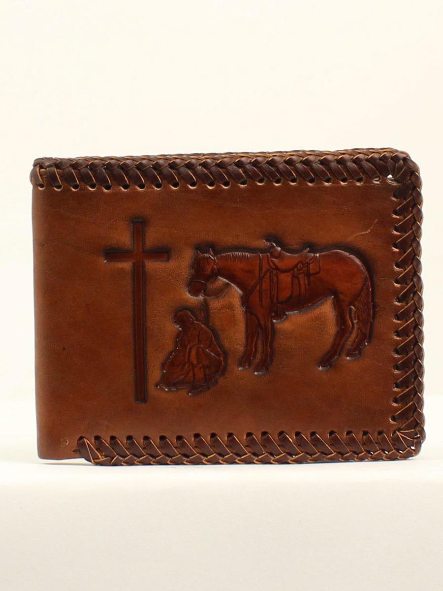 N5413908 Leather Wallet w/Cowboy Prayer Motif