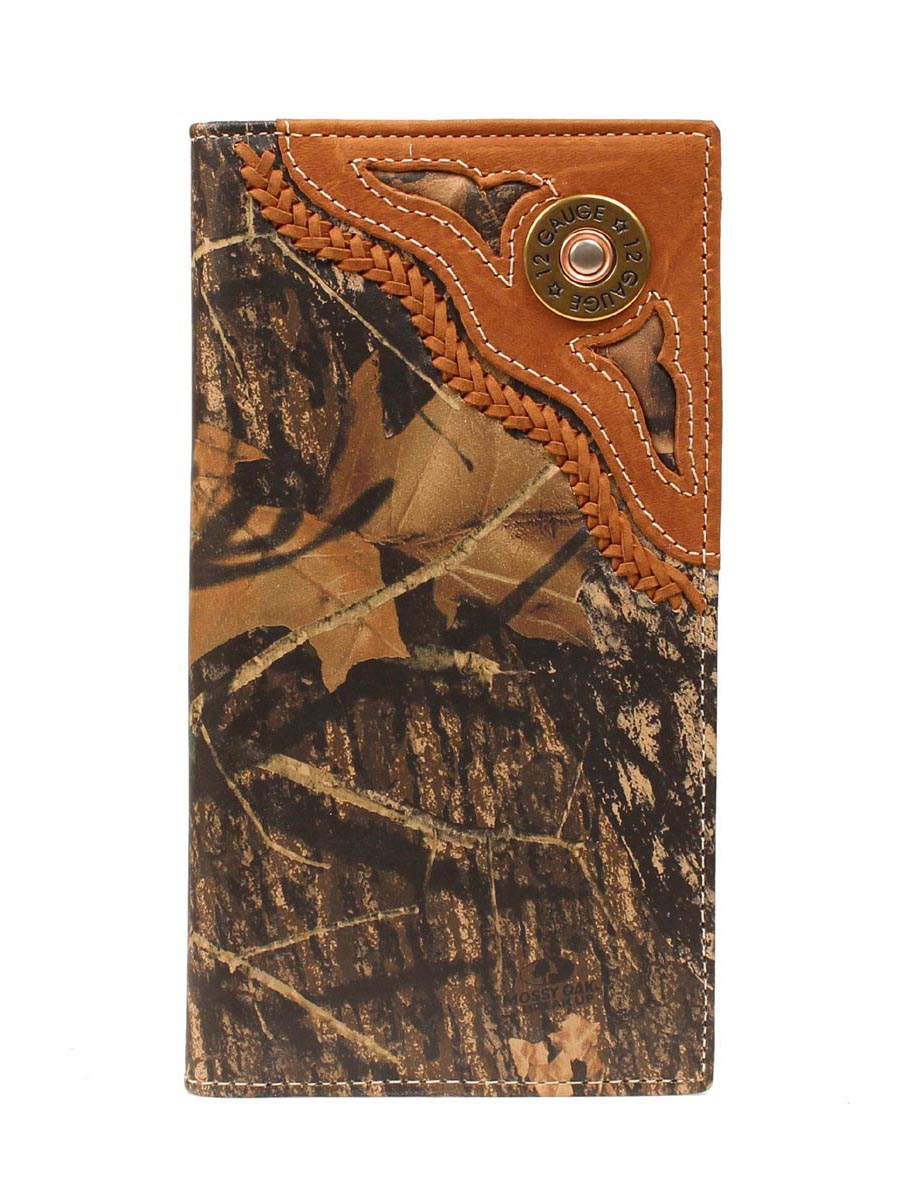 Nocona N54440222 Outdoor Rodeo Wallet/Checkbook with 12 Gauge Concho in Mossy Oak