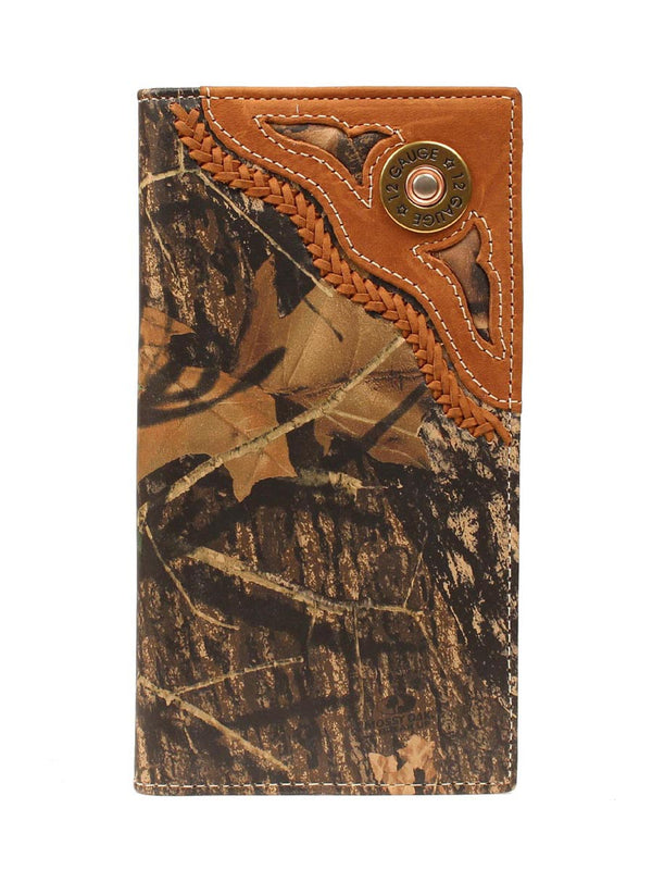Nocona N54440222 Outdoor Rodeo Wallet/Checkbook with 12 Gauge Concho in Mossy Oak