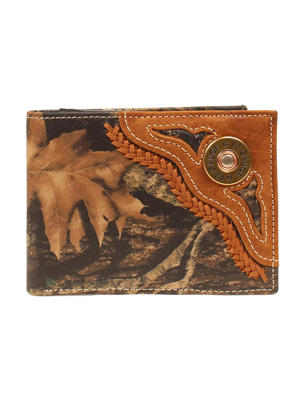 Nocona N54442222 Outdoor Bi-Fold Flip Wallet with 12 Gauge Concho in Mossy Oak