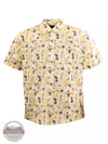 Outback Trading Co. 34048-TAN Eric Hawaiian Short Sleeve Shirt in a Tan, Yellow, and Brown Tropical Print Front View