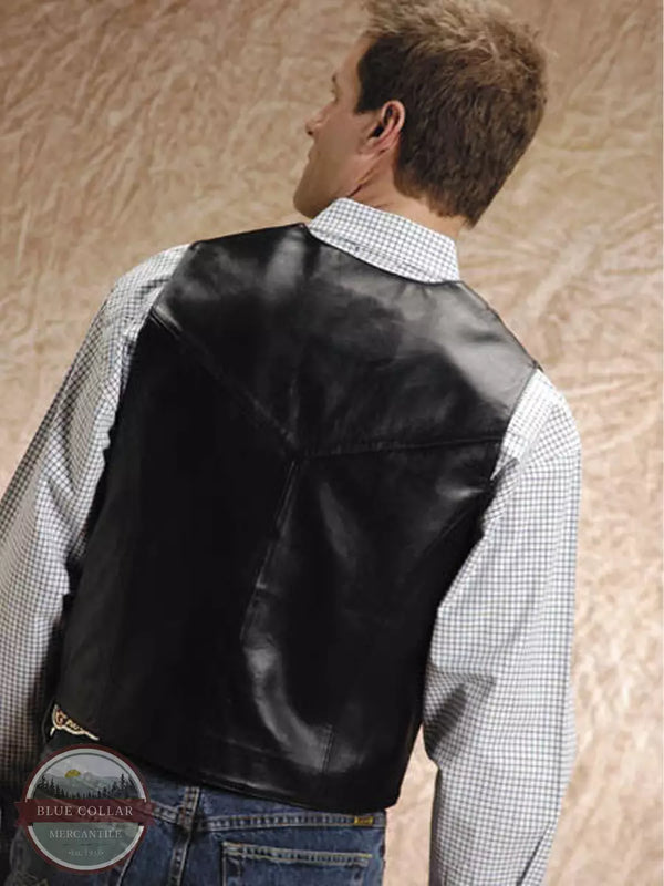 Roper 02-075-0520-0500 BL Black Leather Vest Bakc View 2