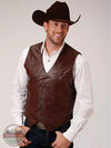 Roper 02-075-0520-0701 BR Dark Brown Leather Vest in Big Sizes Front View
