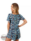 Roper 03-062-0590-2048 BU Ladies Romper in a Blue Aztec Print Back View