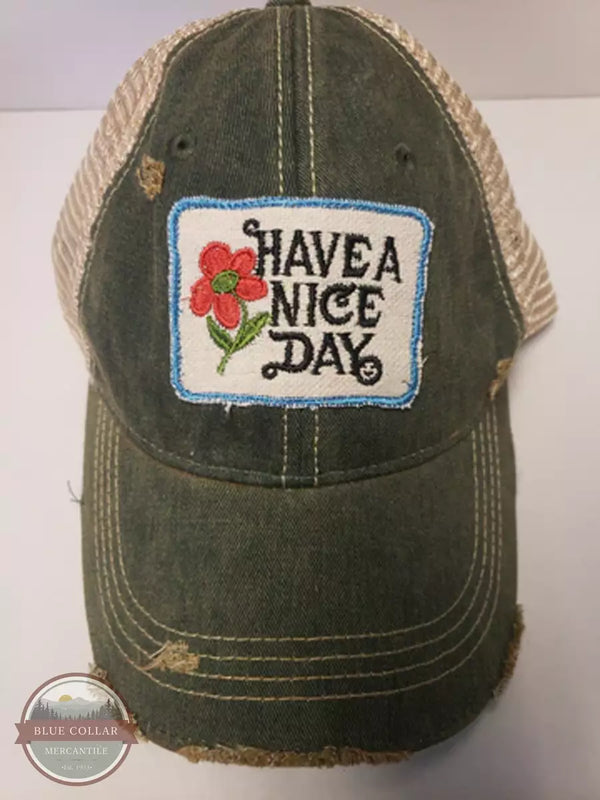The Goat Stock Have A Nice Day Cap in Navy Front View