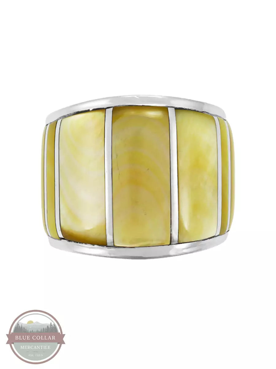 Turquoise Factory R2432-C99 Sterling Silver Mother-of-Pearl Ring Front View