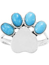 Turquoise Factory R2473-C75 Paw Heart Turquoise Ring in Sterling Silver Top View