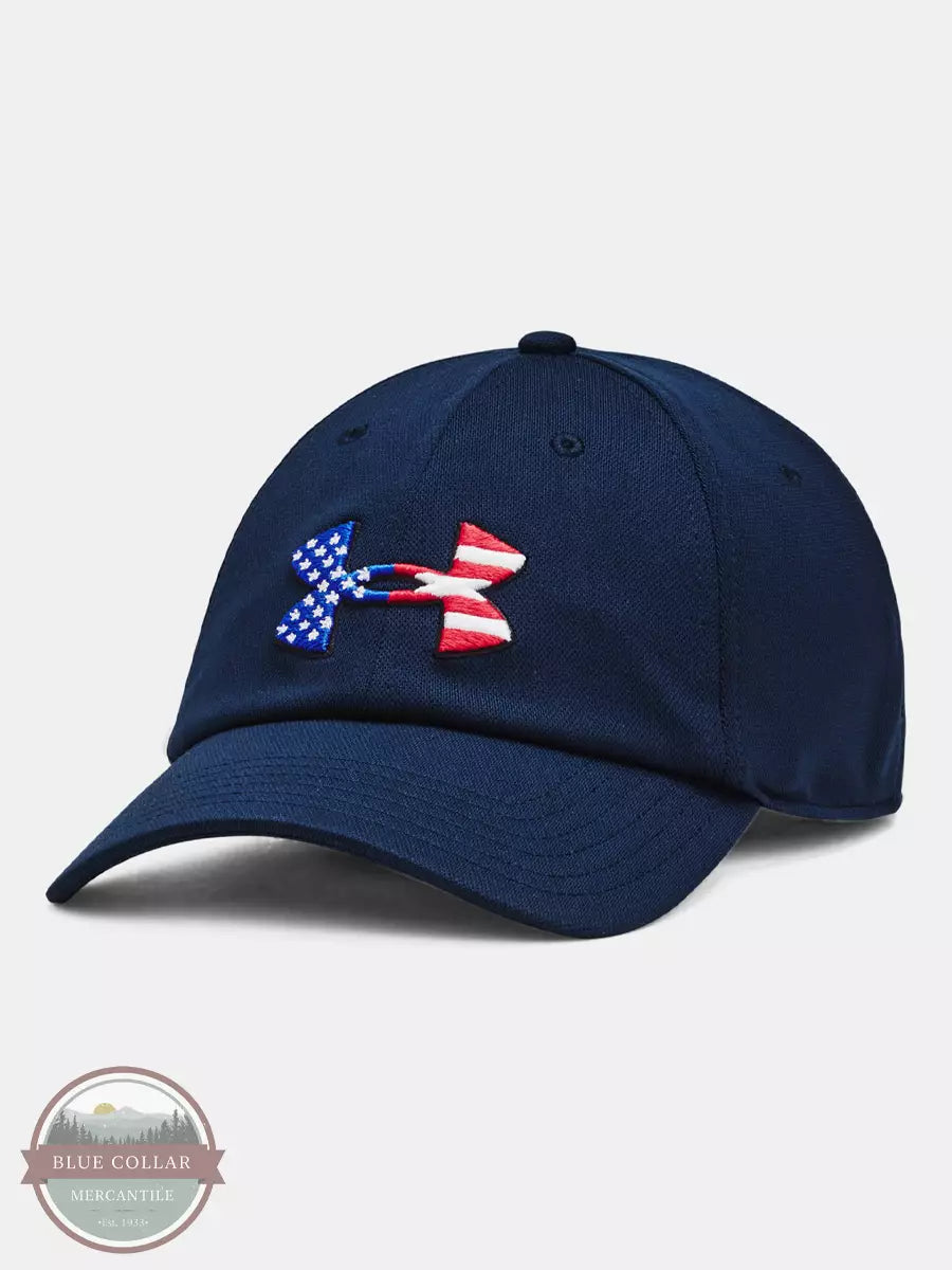 Under Armour 1369809 Freedom Blitzing Adjustable Cap Front View. Available in multiple colors
