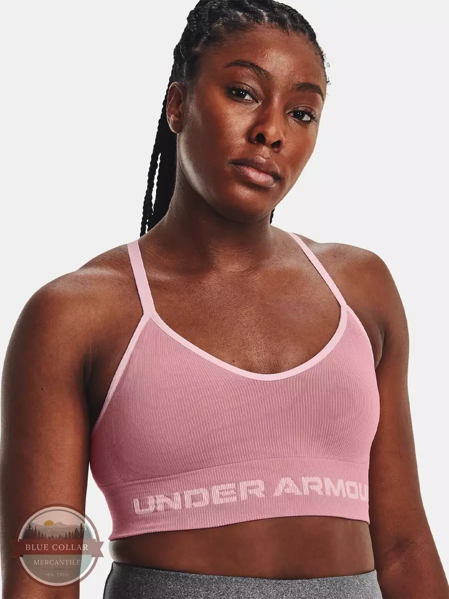 Under Armour Women's Seamless Low Impact Long Bra, Octane (566)/Pink Note,  X-Small : : Clothing, Shoes & Accessories