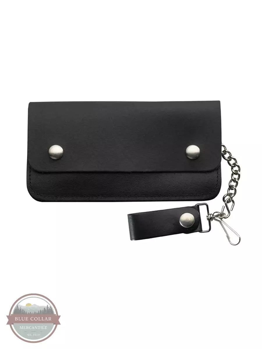 Western Express LW-4 Biker Removeable Chain Wallet in Black Front View