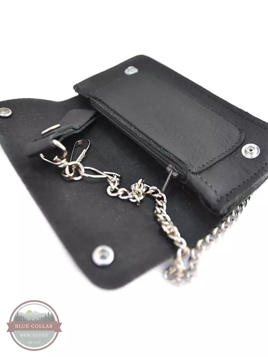 Western Express LW-4 Biker Removeable Chain Wallet in Black Inside View