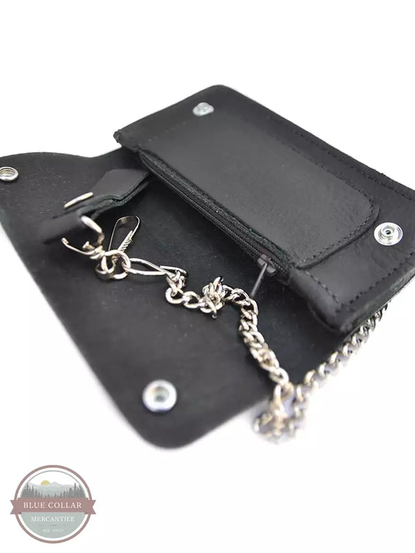 Western Express LW-4 Biker Removeable Chain Wallet in Black Inside View