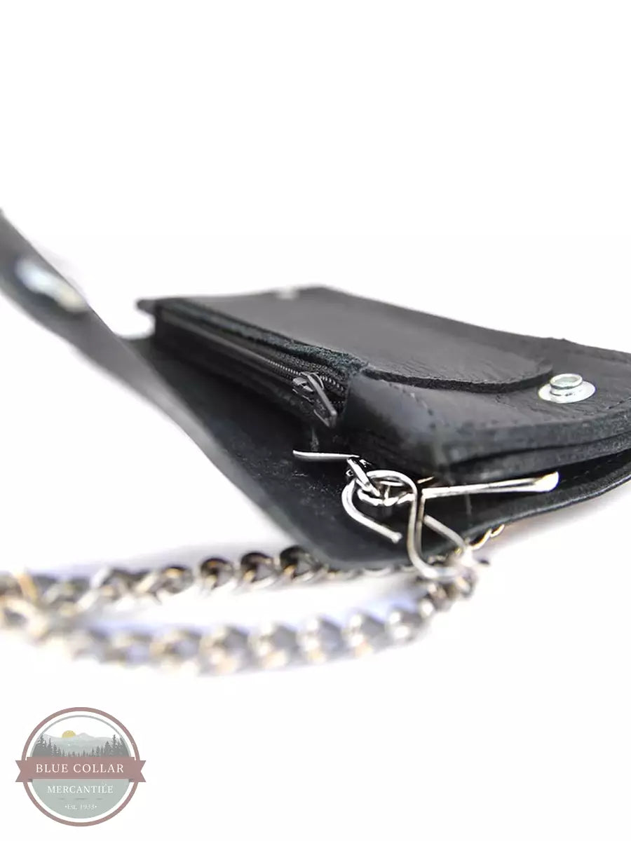 Western Express LW-4 Biker Removeable Chain Wallet in Black Side View