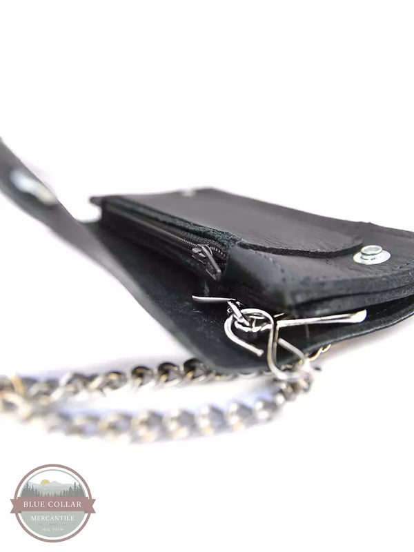 Western Express LW-4 Biker Removeable Chain Wallet in Black Side View
