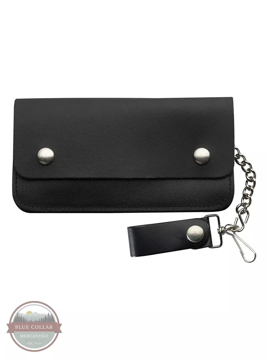 Western Express LW-8 Biker 2 Pocket Chain Wallet in Black Front View