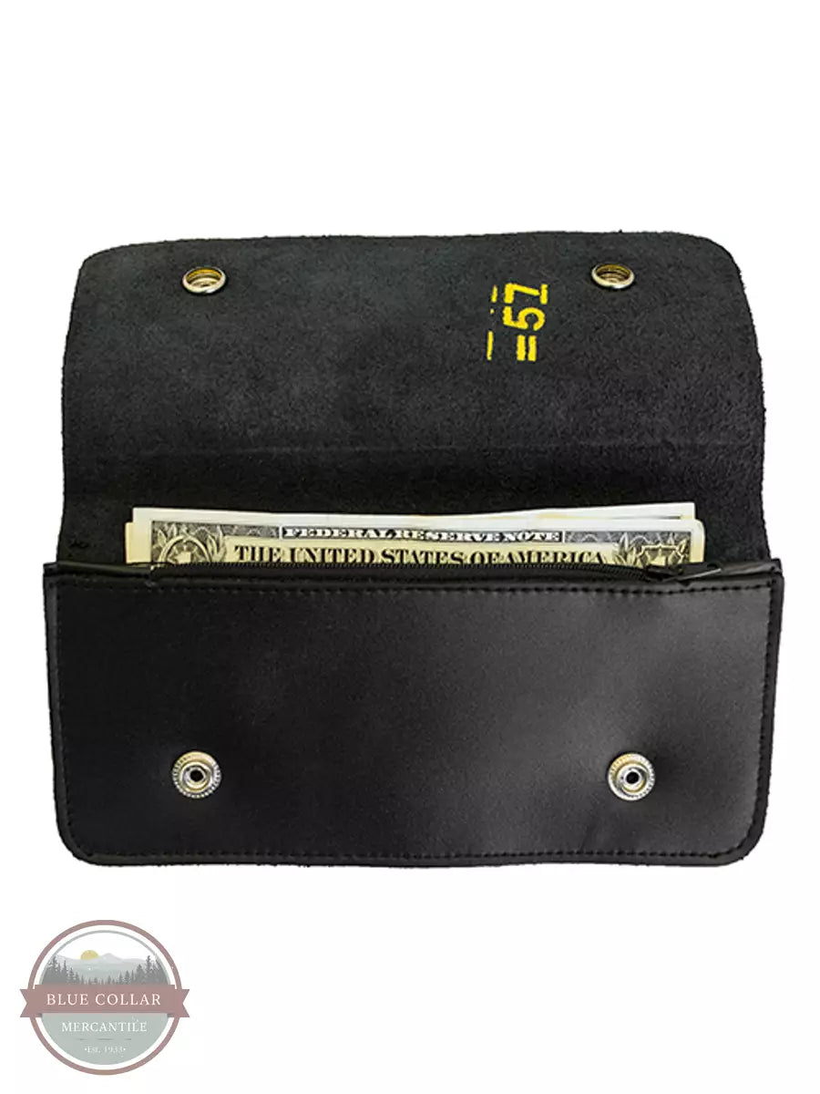 Western Express LW-8 Biker 2 Pocket Chain Wallet in Black Inside View